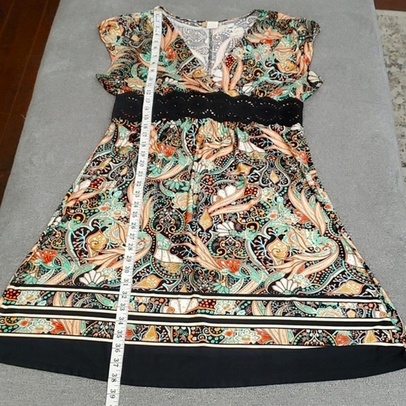 🆕️ Janette Plus U.S.A. Black Paisley Print Dress WOMEN'S SIZE: 1X - Picture 10 of 12